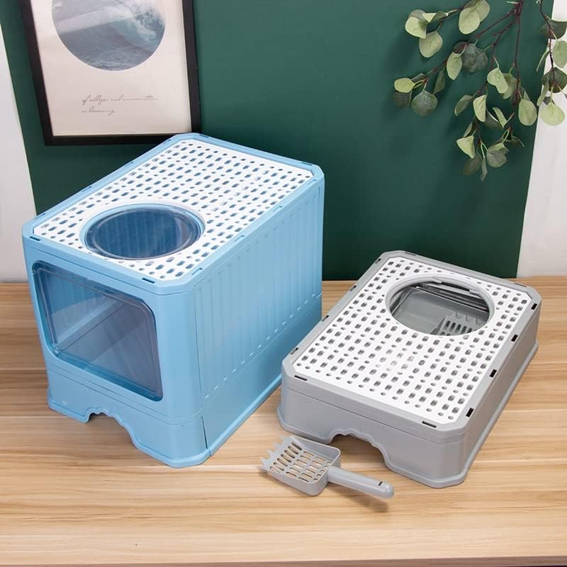Dhdm kutija za smeće za mačke s lopaticom za smeće veliki prostor za mačke Bedpan sklopivi WC za kućne ljubimce