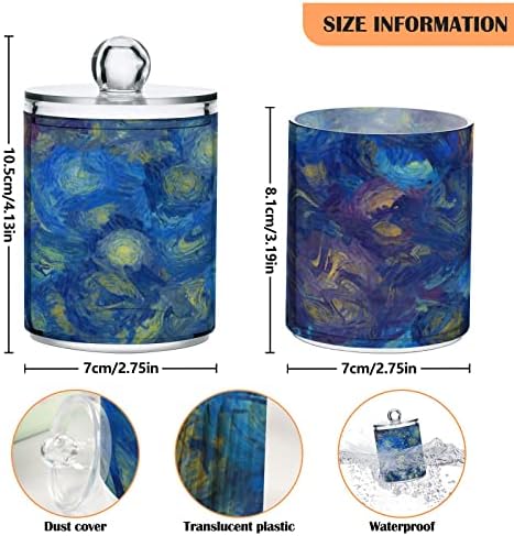 Alaza 4 Pack Qtip držač Dispenzer Vincent Van Gogh Style Uil Painers Kupatilo Kupatilo Organizator / DRŽAVE
