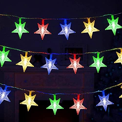 Dnifo Star Lights Star String Lights, 33 noge 100 Led Plug In vodootporna unutrašnja Vanjska svjetlucava
