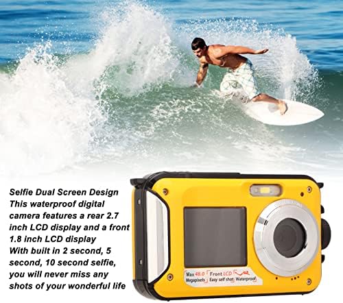 Tbest DV digitalni fotoaparat, full HD 2.7K 48MP 10ft vodootporan podvodni digitalni fotoaparat 16x