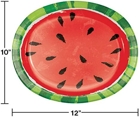 Kreativna pretvaranja sočnih lubenica ovalnih ploča, 10 x 12, višebojna