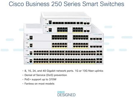 Cisco Business CBS250-16P-2G Smart prekidač | 16 Port GE | Poe | 2x1g SFP | Ograničena zaštita doživotnog za