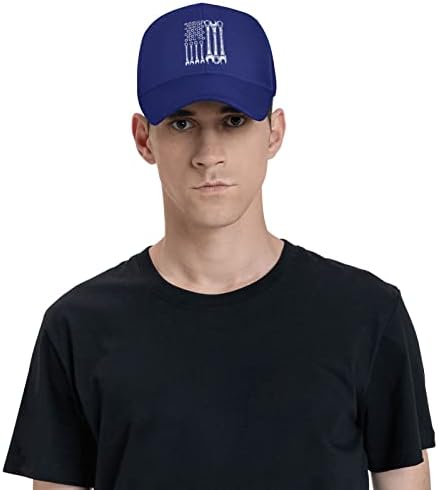Mehaničar Auto American zastava Baseball Hat Sunhat Classic Tata Cap Crni teniski kape za muškarce