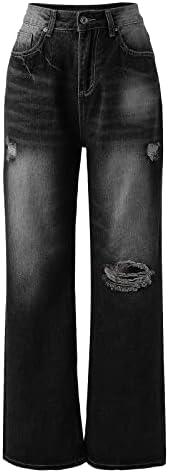 Ženske hlače Ležerne prilike visoke 2022 ljetne casual široke hlače za noge Srednja struka Opremljena rupa