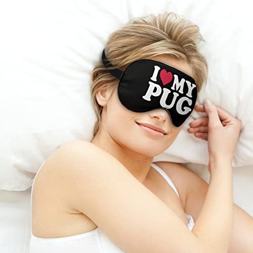 Volim moju pug spava za spavanje maska ​​slatka sjenka za sjenila smiješna noćna pokrivača s