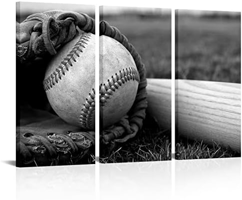 HOMEOART Bejzbol slika Sportska tematska Bejzbol zidna umjetnička štampa na platnu dekoracija spavaće