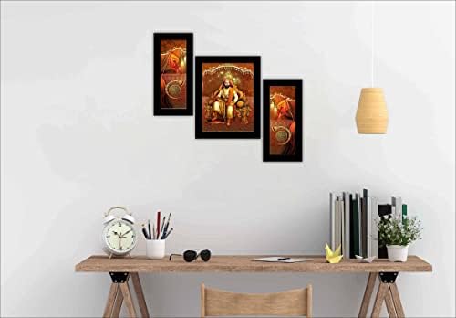 SAF set od 3 chhatrpati shivaji moderna umjetnička zidna slika za uređenje doma 13,5 x 22,5 inča