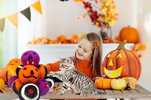 Vehomy 8kom mačka Halloween Ball igračke sa Mačjom metvicom 1,6 inča vuna filc mačka Mačić Kitty