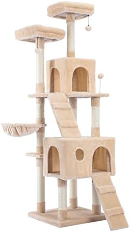 MJWDP višeslojno mačje drvo za mačke sa udobnim Grgečima stabilan okvir za penjanje za mačke igračke