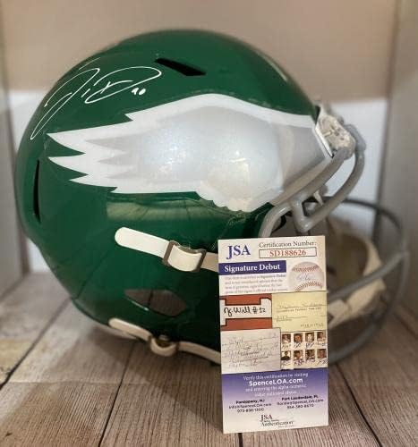 Philadelphia Eagles Jordan Davis potpisao je repliku kacige JSA-autograme NFL Helmets