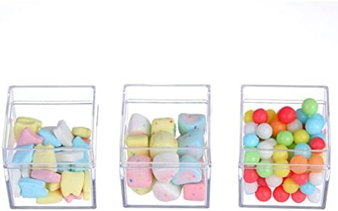 Nuobesty Clear Container 4pcs Candy Cube kutija Mala plastična kvadratna posuda sa prozirnim nakitom