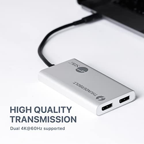 SIIG Thunderbolt 3 do dualnog DisplayPort adaptera - Single 5k @ 60Hz - Dual 4k @ 60Hz - USB tip C do 2 DP