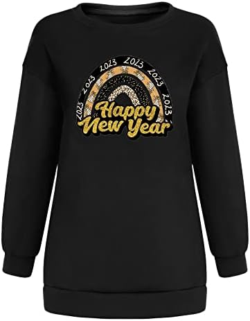 2023 prevelizirani sretni novogodišnji džemperi za žene s dugim rukavima Crewneck Fall Streetweward vrhovi modne