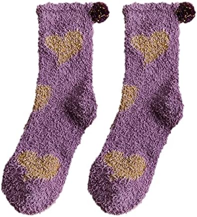 Termičke čarape za ženske koralne ručke čarape Oblik srca čarape Print Šarene lagane atletičke ženske flanelne