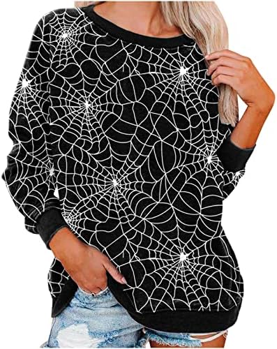 Žene Jesen Ležerne prilike pulover s dugim rukavima, labava bluza Moderan Halloween Print grafički duksevi