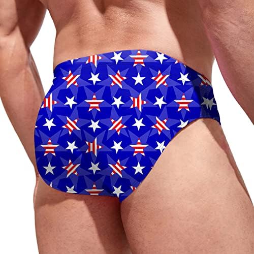 Muška želja od 4. jula Plus veličina Istegnite kupalište Swim Gatchs Sexy Cool 3D Flag Ispiši Kupe za