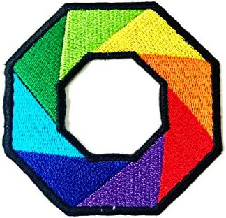 Octagon Rainbow LGBT Love Love Logo Vezeni šivanje željeza na patchu za ruksake Jeans odjeća itd.