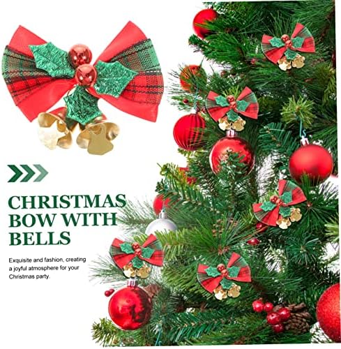 Toyvian Božićna zvona 12pcs Božićno stablo Topper luk Jingle Bell ukrasi Bow Tree Topper Viseći ukras Xmas