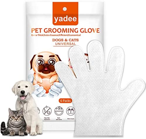 Yadee rukavice za čišćenje pasa maramice, rukavice za njegu kućnih ljubimaca za Mačke Psi, jednokratne maramice