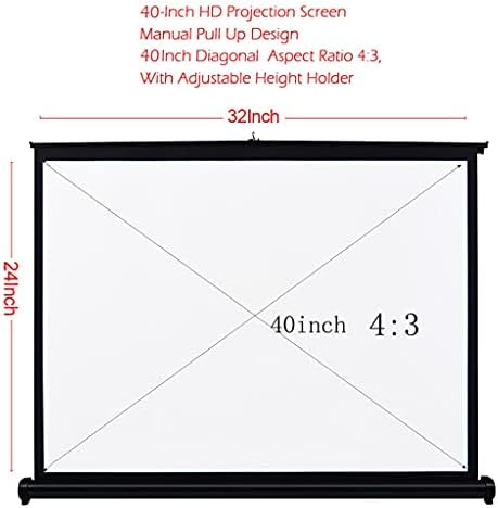 Wjccy 40-inčni HD projekcijski ekran Priručnik za izvuku sklopivi zaslon za projektovanje tablice 4: 3 zaslon