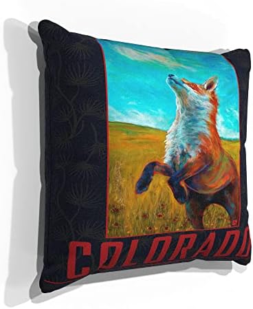 Colorado Fox u igri jastuk za bacanje umjetne antilop sofe od uljane slike umjetnika Kari Lehr 18x