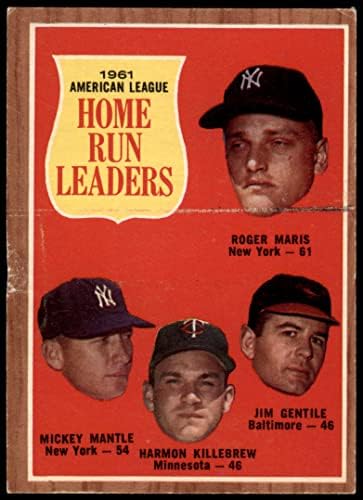 1962. 53 Al HR vođe Mickey Mantle / Roger Maris / Harmon Killebrew / Jim Gentile Yankees / Twins