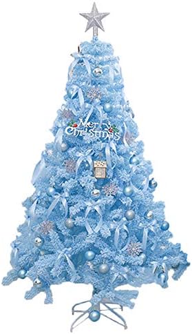 Yumuo Premium Flocking Božićno drvce, umjetno božićno drvce sa svjetlošću i ukrasima, ljekovito