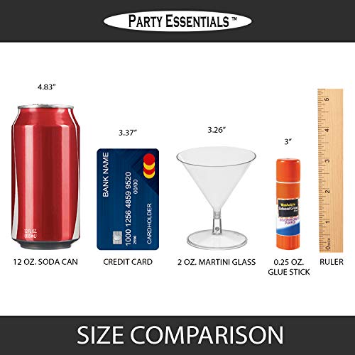 Žurka Essentials N216481 Mini tvrda plastična martinija naočale, bistra, plastična