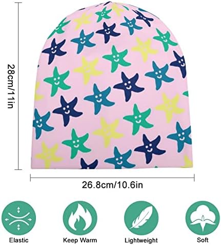 Baikutouan Color Starfish Print Beanie kape za muškarce Žene sa dizajnom lubanje
