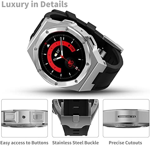 DGYSG luksuzni slučaj sa bendom dizajniran za Samsung Galaxy Watch 5 Pro 45mm 2022, robusni vojni zaštitni