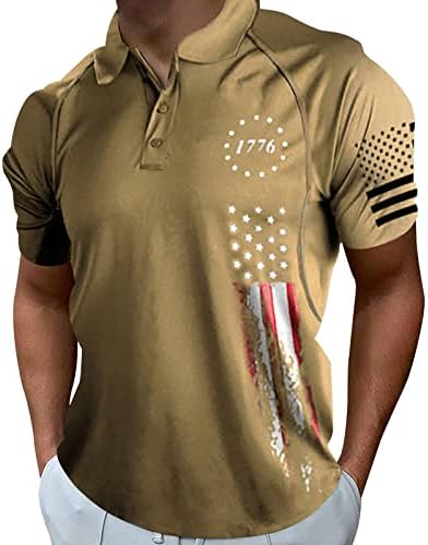 USA zastava polo majice za muškarce 4. juli Patriotske majice Summer casual labavi vintage kratki rukovi Tuns
