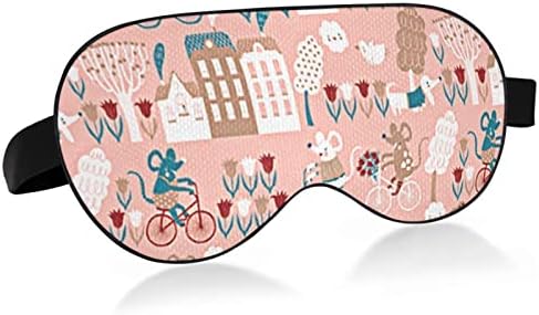 Unisex za spavanje maska ​​kamper-crtano-mour-biciklizam-ružičasta noćna maska ​​za sjenilo udobne omotača