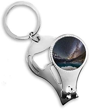 Glacier jezero promatraju zvijezde Galaxy uzorak noktiju za noktene prstene za ključeve ključeva Clipper