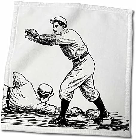3drose flonene vintage - 2 bejzbol igrača u crnoj n bijeli - ručnici