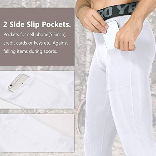 Queerier 3 paketa muške kompresijske hlače aktivne atletske tajice s džepovima za trčanje tajice