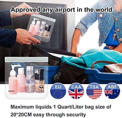 Ecohub Clear TSA odobrena toaletna torba 2 pakovanje 3-1-1 usklađena veličina litra putna toaletna
