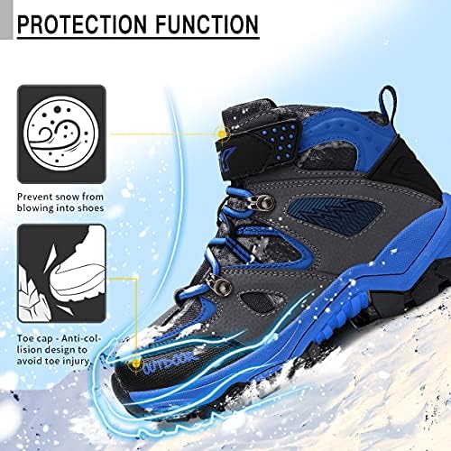 Boys Snow Boots vodootporne Antiskid planinarske čizme na otvorenom toplo Klizanje na zimske čizme za velike/male
