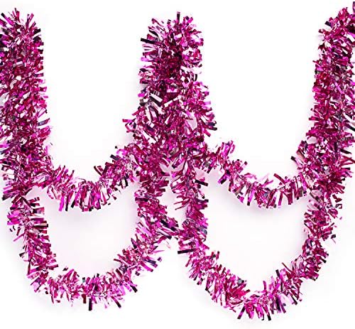 Trobojni metalni vilični vijlni vijenac, ružičaste tonove - 4 inča širine x 25 stopa dugačak