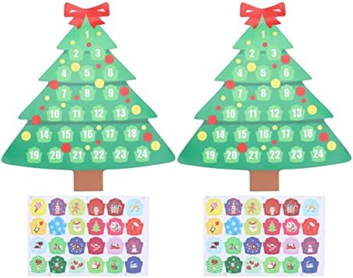SEWACC 2pcs Set frižider sa ornamentom DIY potrepštine Božić dani Party Ornamenti Dodaci za frižider Advent nalepnice magneti Magnet Božić deca zidna vrata u kalendar kreativna tema
