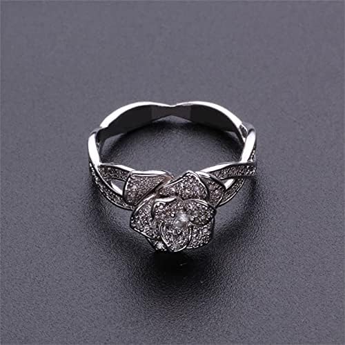 Plastični krunički prstenovi okrugli vjenčani prsten srebrni dijamantski dodatni prstenovi godišnjica