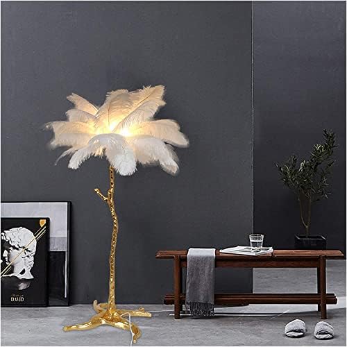 Adapey feathedne podne svjetiljke za dnevnu sobu nohhih prirodno perja sa svim brončanim podnim lampom