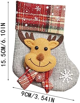 Božićna imitacija posteljina čarapa Dekoracije Santa Snowman Elk Viseće čarape Dekoracije Kids Božićne bombonske