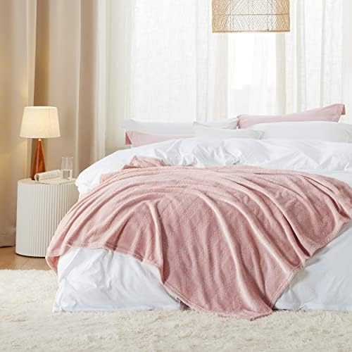Jebeni ružičasti runo bacanje pokriva za kauč - super mekane ugodne ćebe za žene, slatka mala