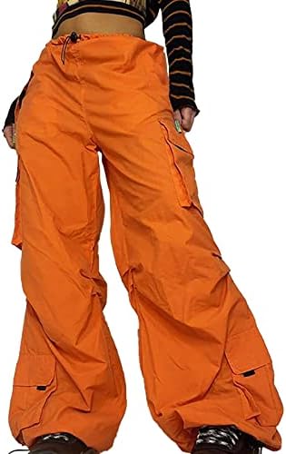 Keusn Capri pokrovne pantalone za žene Y2K višestruki džepovi visoki struk teretni hlače niske struke Široke