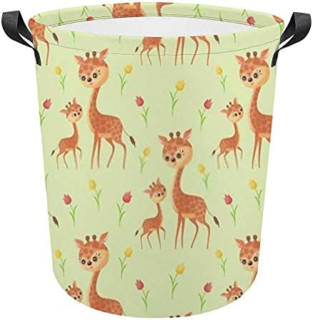 Colourlife Vodootporna platna rublje košarice Giraffe Family Sklopiva igračka za pohranu odjeće
