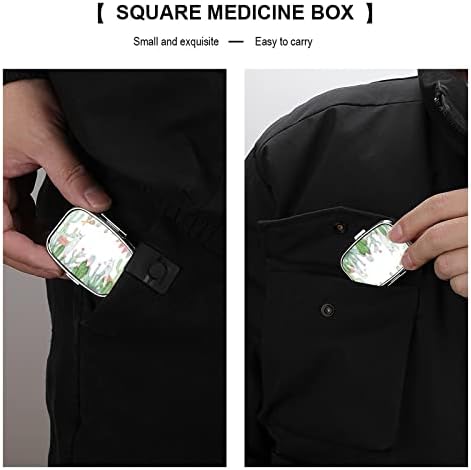 Kutija za pilule Alpaca Green Cactus kvadratnog oblika futrola za tablete za lijekove Prijenosna