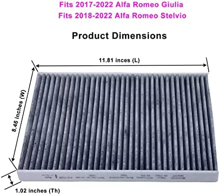 Msisipiri kabinski filter za vazduh Fresh Breeze FITS 2017-2022 Alfa Romeo Giulia, 2018-2022 Stelvio,