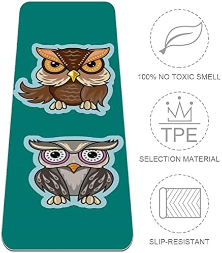 Siebzeh Owl Animal Premium Thick Yoga Mat Eco Friendly Rubber Health & amp; fitnes Non Slip