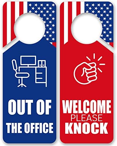 Izvan ureda Doorkonnob Viseća Dobrodošlica Molimo kucnite vrata Sigurna američka zastava Dizajn