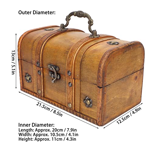 Drvena kutija, skladišni trunk elegantni vintage stil memorijski box Compact prenosivi nakit za
